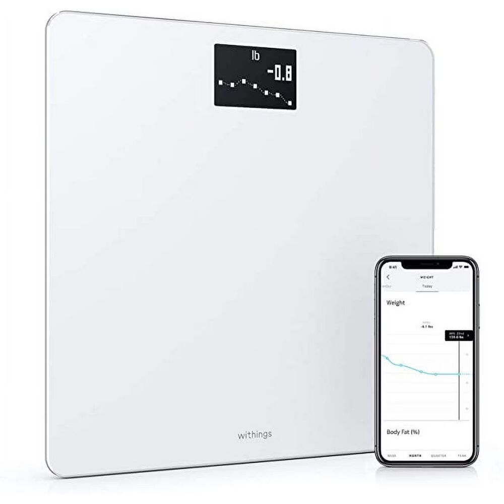 WITHINGS Body Cellular Smart Scale BMI Weight Trend & Auto App Sync WHITE WBS09